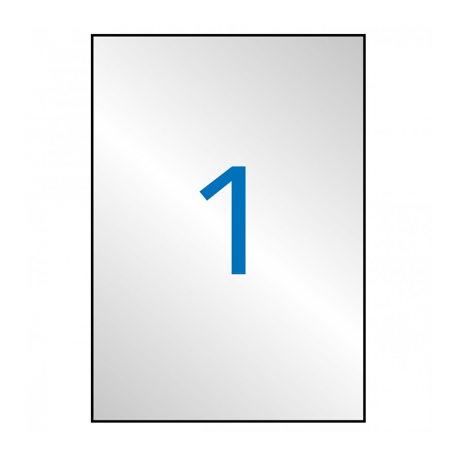 Etiket metallic zilver A4 (210 x 297 mm)