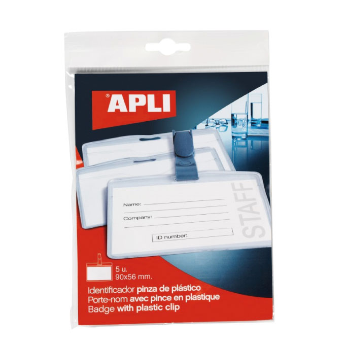 Name badge with plastic clip