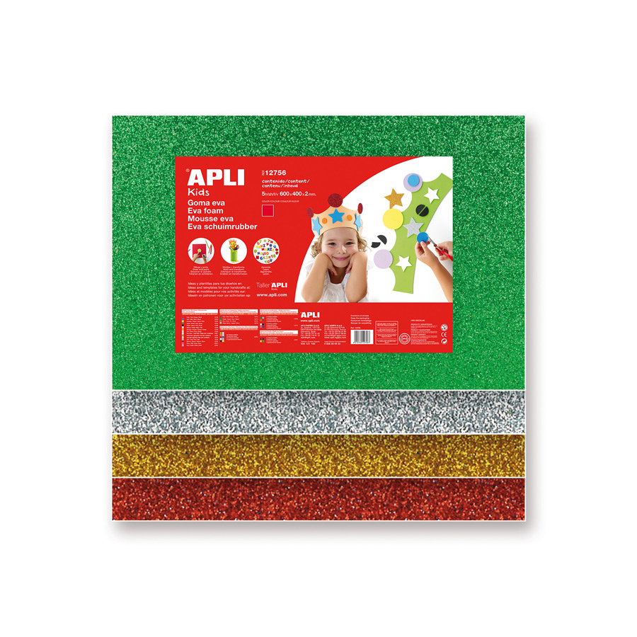 APLI Kids EVA Foam 60 X 40 Cm Assorted Glitter