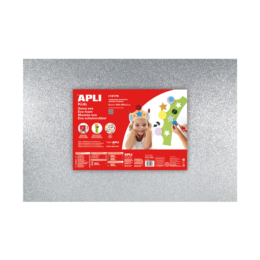 EVA Foam 60 x 40 cm glitter silver