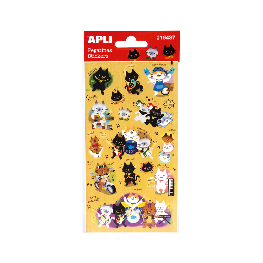 APLI Kids Stickers Rock Cats | PaperCenter