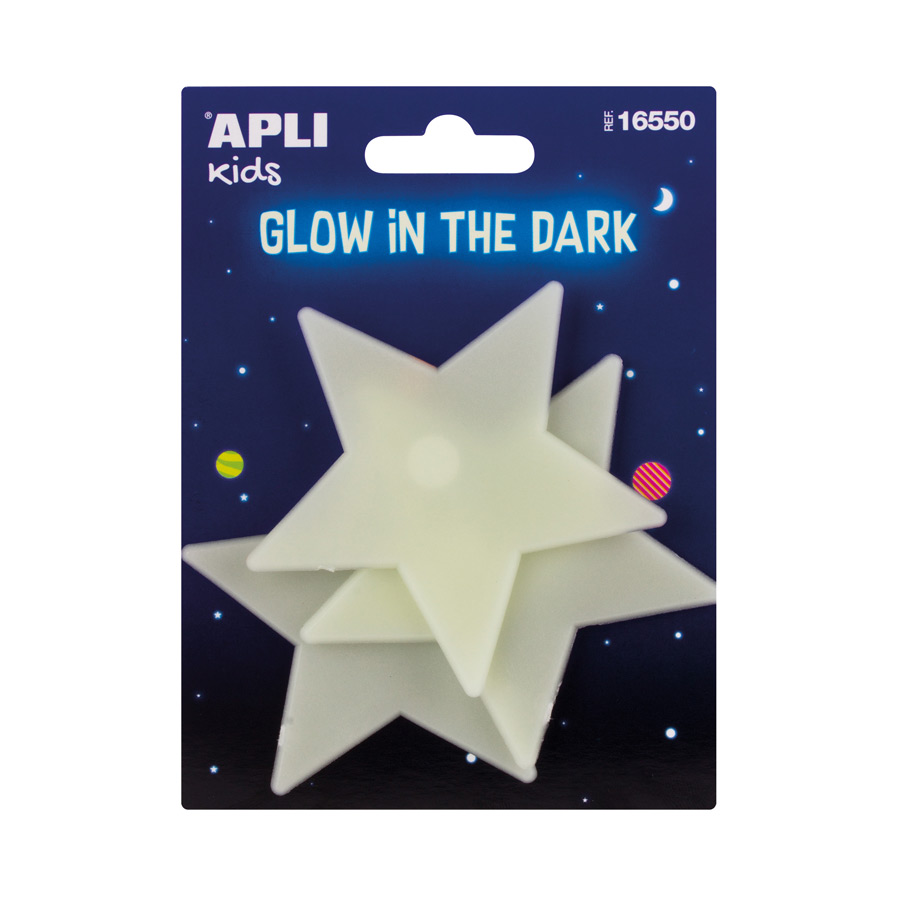 Glow in de Dark Grote Sterren zelfklevend