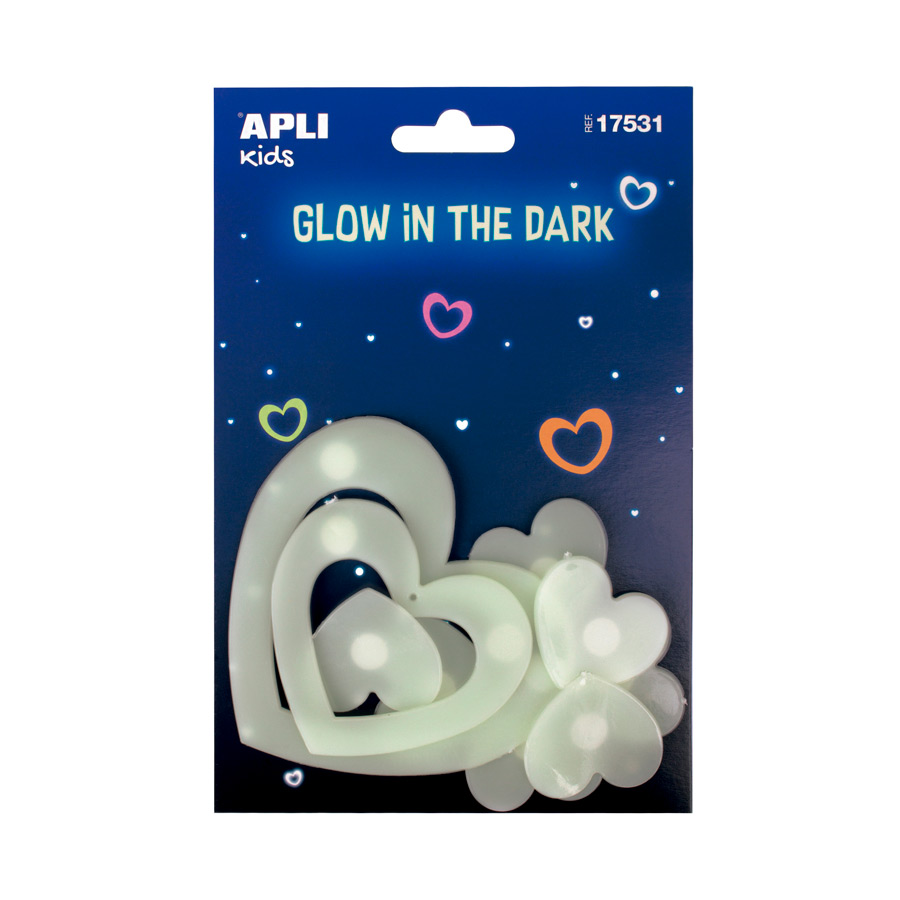 Glow in de Dark harten zelfklevend