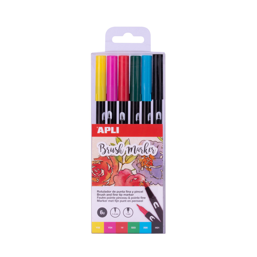 Double-sided markers 6 colours