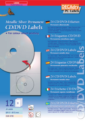 Decadry CD/DVD Labels With Insert PaperCenter