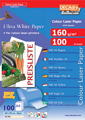 20 feuilles de pappier A3 160 g - Multicolore