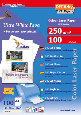 Decadry Ultra White HTCP Paper 250 grams