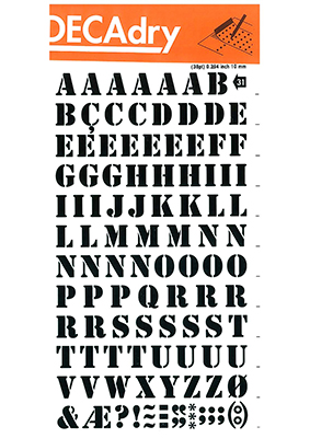 Rubbing letters 10mm