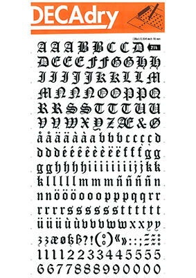 Rubbing letters and Numbers 10mm