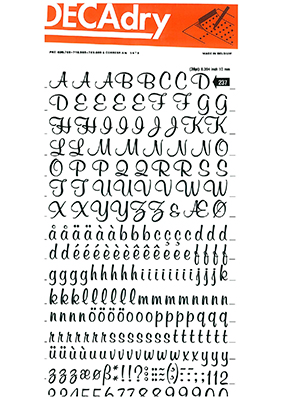 Rubbing letters and Numbers 10mm