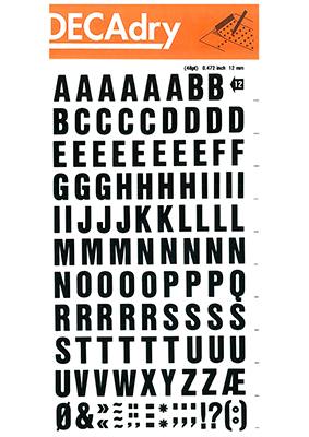 Rubbing letters 12mm