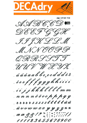 Rubbing letters and Numbers 12mm