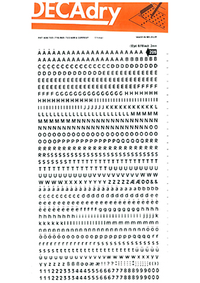 decadry zwart afwrijfletters 3mm sdd209