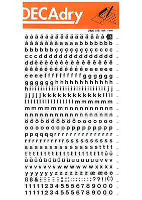 Rubbing letters and Numbers 4mm