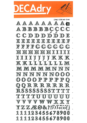 Rubbing letters and Numbers 6mm
