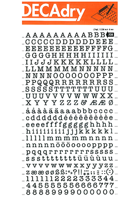Rubbing letters and Numbers 6mm