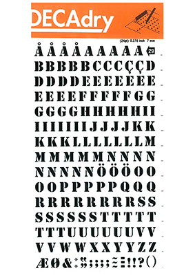 Rubbing letters 7mm