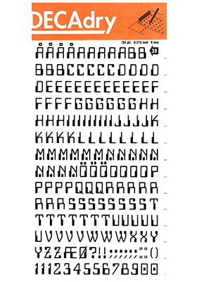 Rubbing letters 8mm