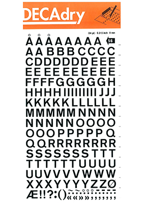 Rubbing letters 8mm