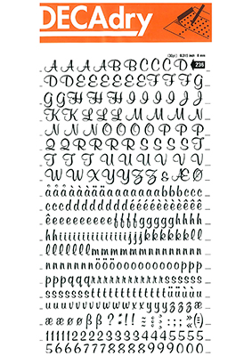 decadry zwart afwrijfletters 8mm sdd236